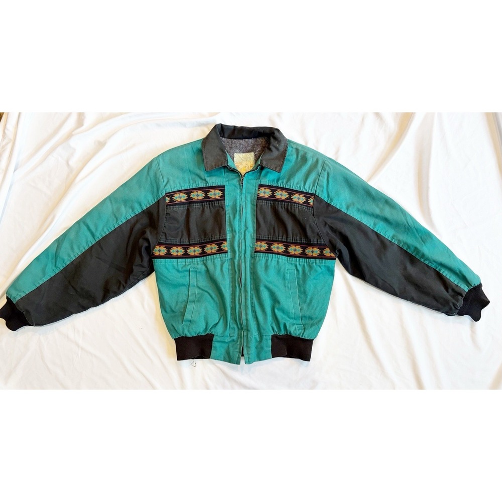Vintage Canyon Guide Outfitters Jacket with Aztec trim Southwestern Style - M